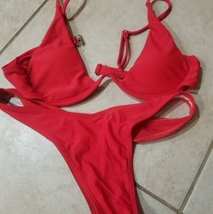 Red Shein swimsuit